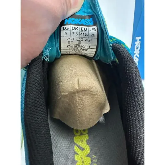 New NIB Women Hoka One Speedgoat 9 Turquoise Blue CBAB walk run sport athletic - Picture 9 of 12